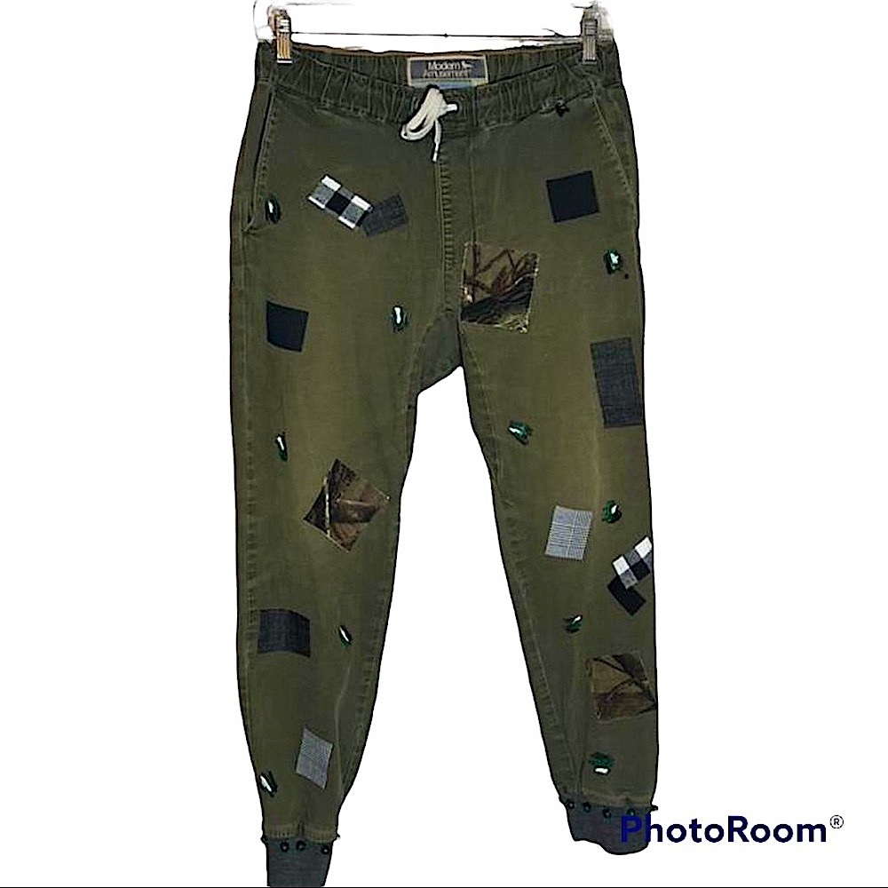 Custom reworked camo style joggers size medium